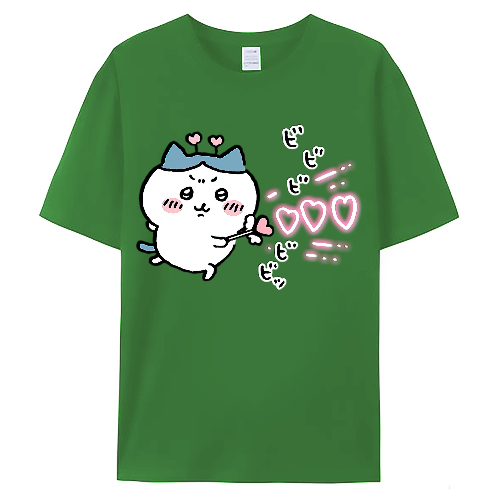 （画像用） ちいかわ ハチワレ Chii-kawa hachiware レディースカジュアルプリントTシャツ（綿100％）